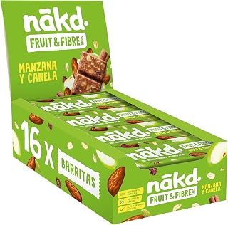 Nākd. Fruta & Fibra Manzana y Canela | Barritas Raw | 16 x 44g (704g)
