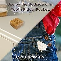 Vista 3 de Caja de hada de dientes y soporte para bolsa de dientes, caja de recuerdo de dientes con bolsa de hada de dientes I cierre magnético, juego de 1