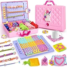 ELFJOY Bracelet Making Kit, 2-in-1 Weaving Loom for Kids, Friendship Bracelet Kit, DIY Arts and Crafts for Girls 6-13, Bracelet Potholder Bags Making, Beginner Weaving Supplies for Christmas Birthday
