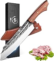 Vista 14 de Cuchillo vikingo de pluma ROCOCO, cuchillo japonés para deshuesar con funda, colección para camping al aire libre, barbacoa, cumpleaños, idea