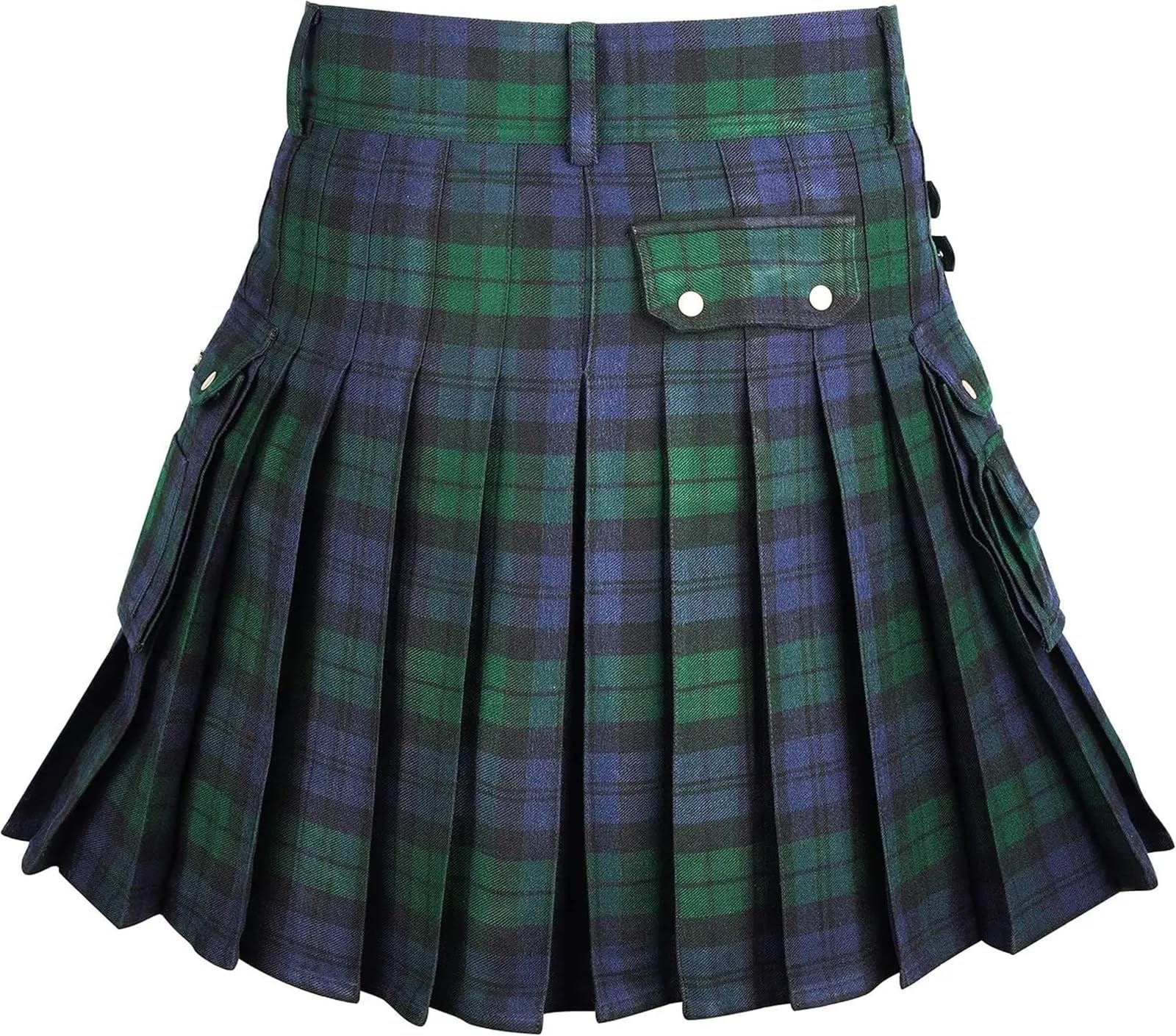 Kilt Scozzese Uomo Kilt utilitari in tartan da uomo scozzese con cinghie e ampie tasche cargo