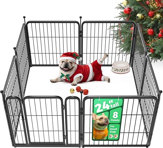 FXW Rollick Dog Playpen for Yard, Camping, 24" Height Heavy Duty for Puppies/Small Dogs, 8 Panels