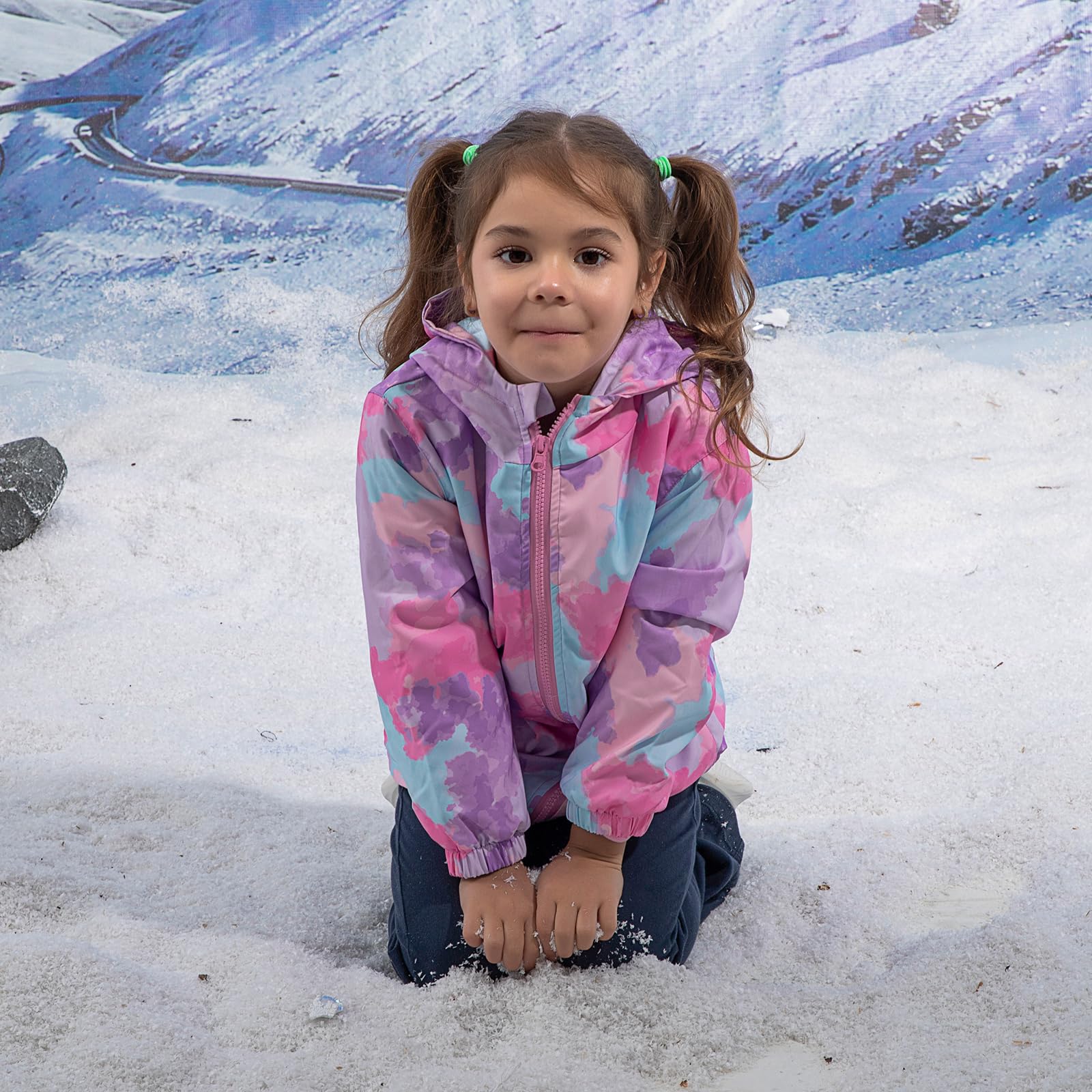 LACOFIA Veste Imperméable Enfant Filles avec Doublure Polaire Veste Chaud Coupe Vent à Capuche Blouson de Pluie Automne/Hiver pour Enfant 3~12 ans
