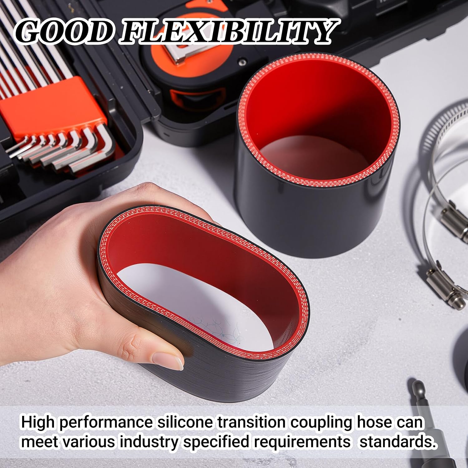 3" ID (76 mm) High-temp Straight Silicone Hose Coupler (2 Pcs) with 304 Stainless Worm Clamps (4 Pcs) Reinforced Design for Automotive Turbo Intercooler Intake Piping