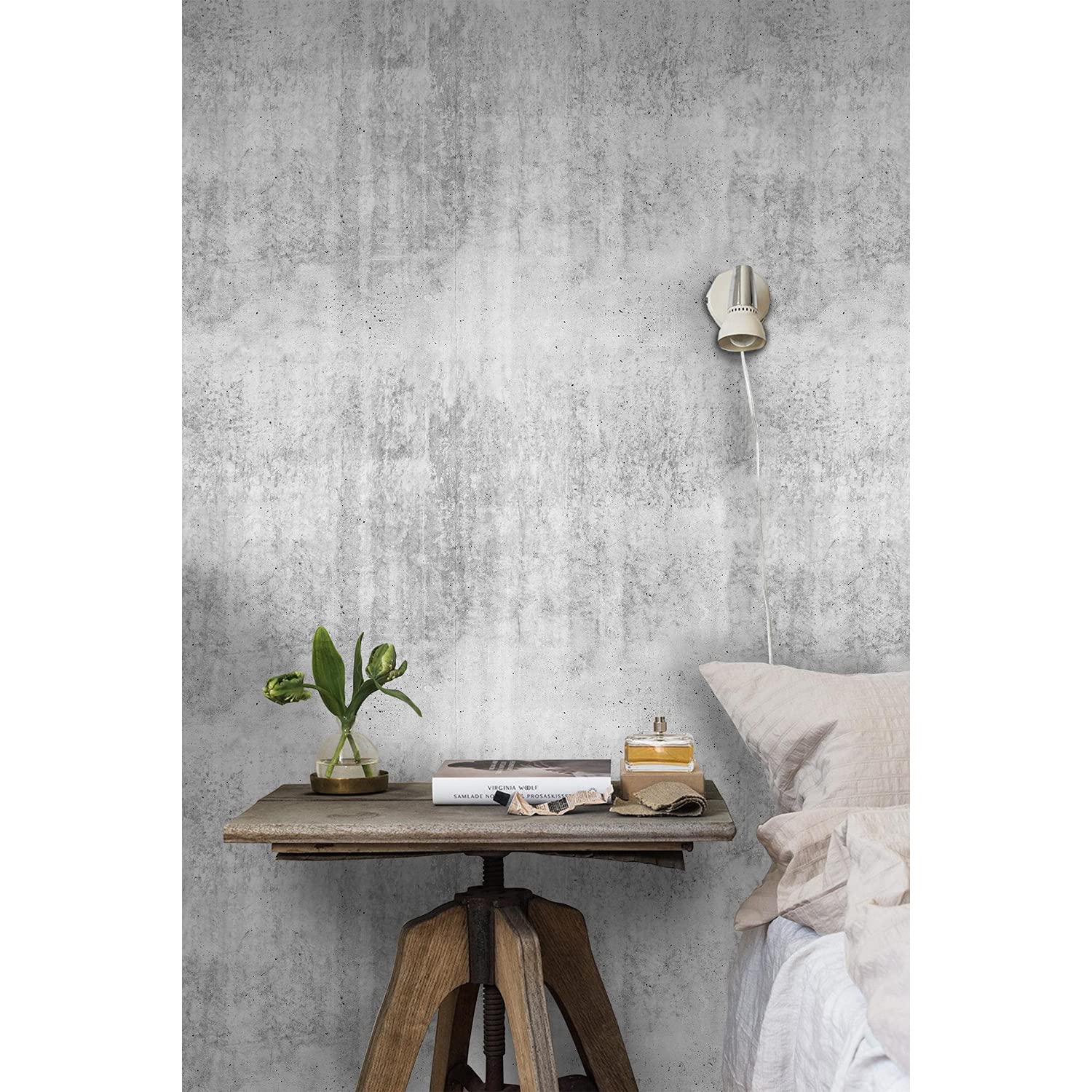 Papier peint lavable en latex effet béton mural
