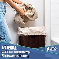 Vista 5 de Bolsas de lavandería Bolsa de almacenamiento Correa larga de algodón de lona resistente con cierre de cordón Bolsa de viaje para ropa sucia