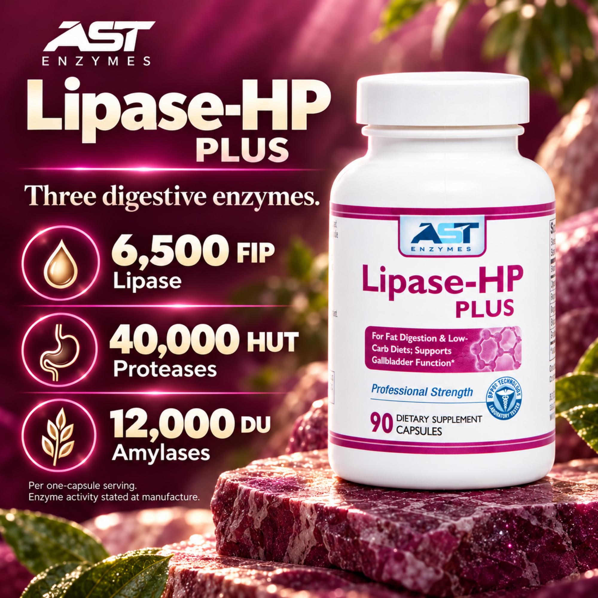 AST Enzymes Lipase-HP Plus Digestive Enzymes, 90 Capsules — Amazon image 4