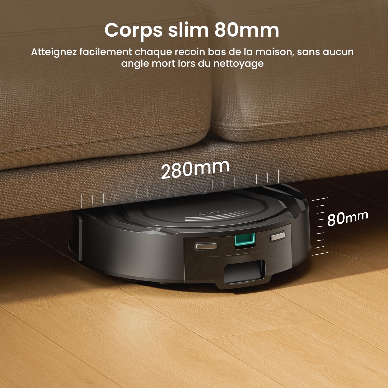 Lefant M210 Plus Robot Aspirateur Laveur avec Station Auto-Vidage 2L, 6000Pa, Navigation Laser, Ultra-Fin 8 cm, 75 Jours sans Vidage, Anti-Enchevêtrement,Tapis et Sols Durs, Idéal pour Poils d'animaux