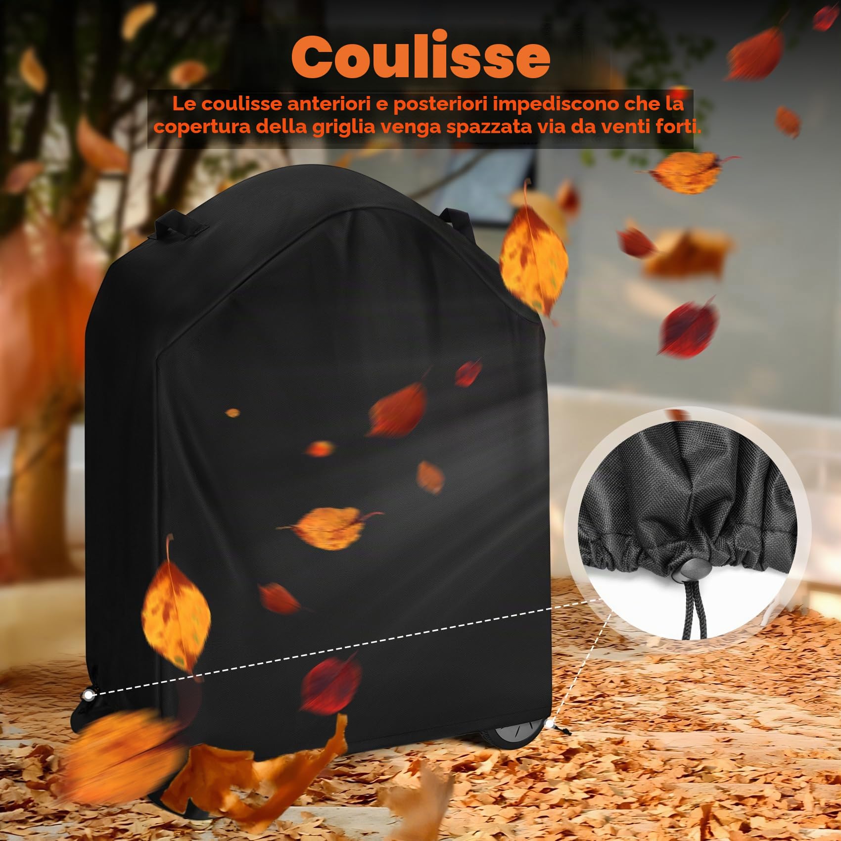 Onlyfire Copertura Barbecue, Telo Copri Barbecue per Barbecue a Gas Weber Serie Q 100/1000 e 200/2000 con Carrello Portatile, Impermeabile, Resistente, 600D Oxford, 89cm x 44.5cm x 82cm