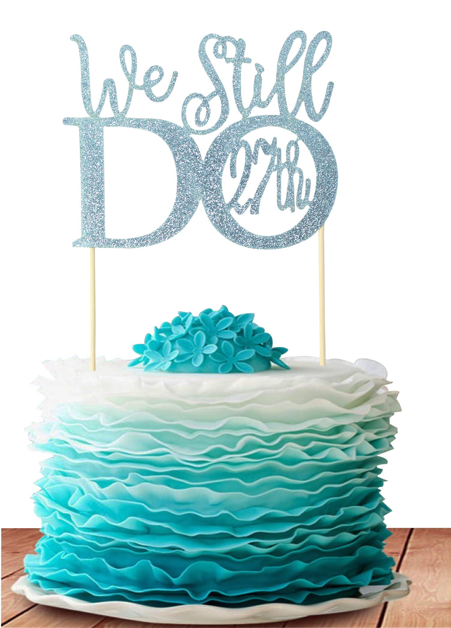 Grantparty Glitter Blue We Still Do 27th Anniversary Cake