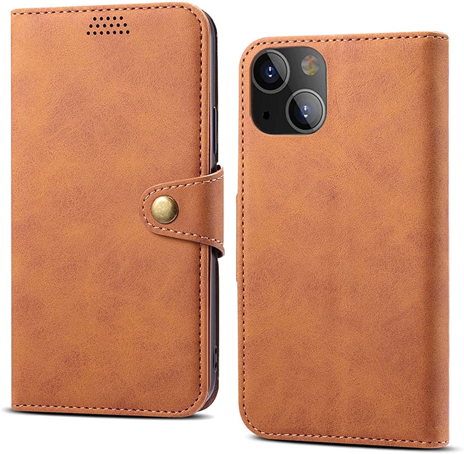 Protection intégrale iPhone 13 Mini antichoc avec clapet marron - 6