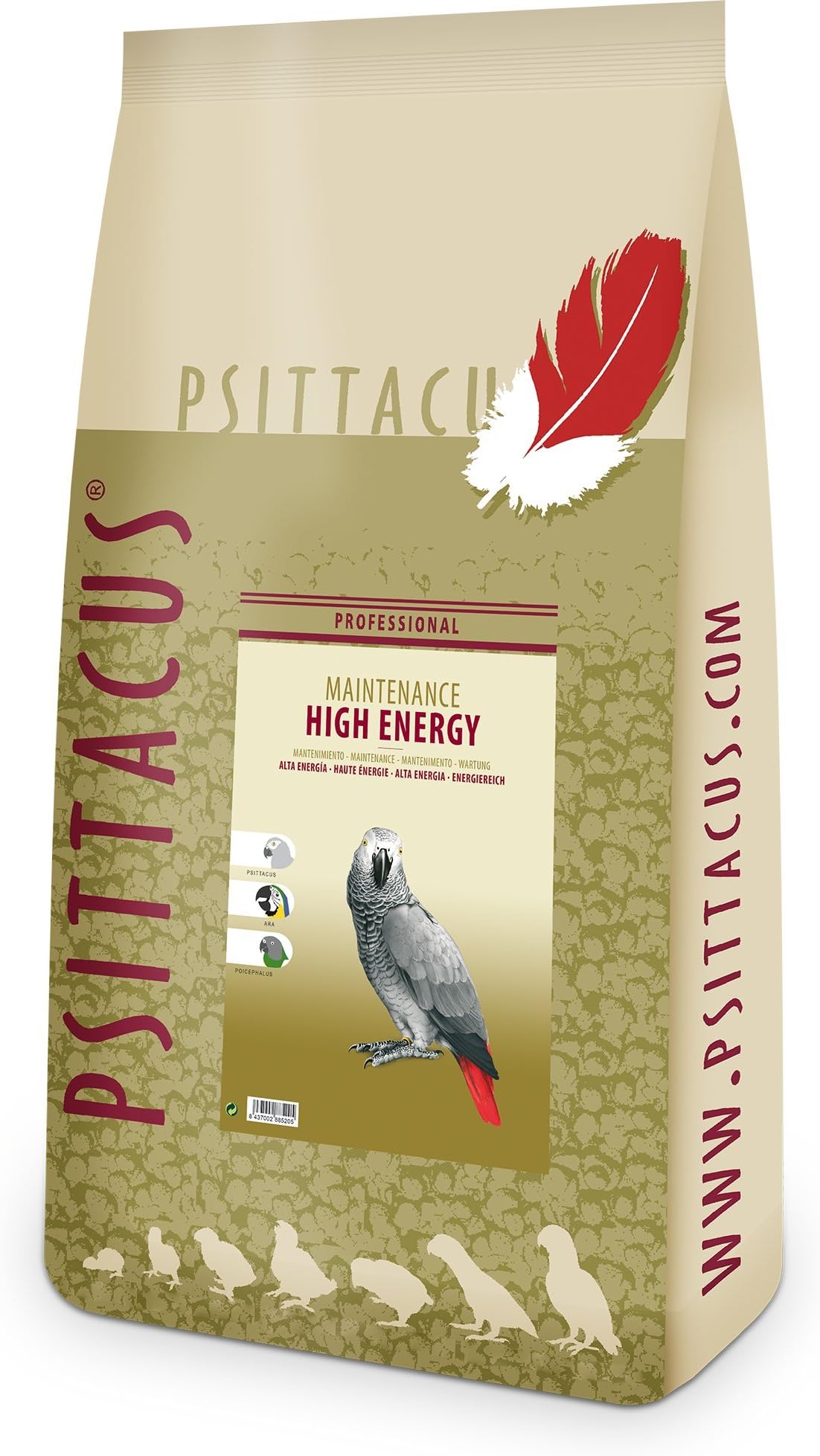 Psittacus High Energy 12 kg | Complete Food for Yaccos, Macaws and Other African Parrots | Premium Bird Food | 100% Non-GMO