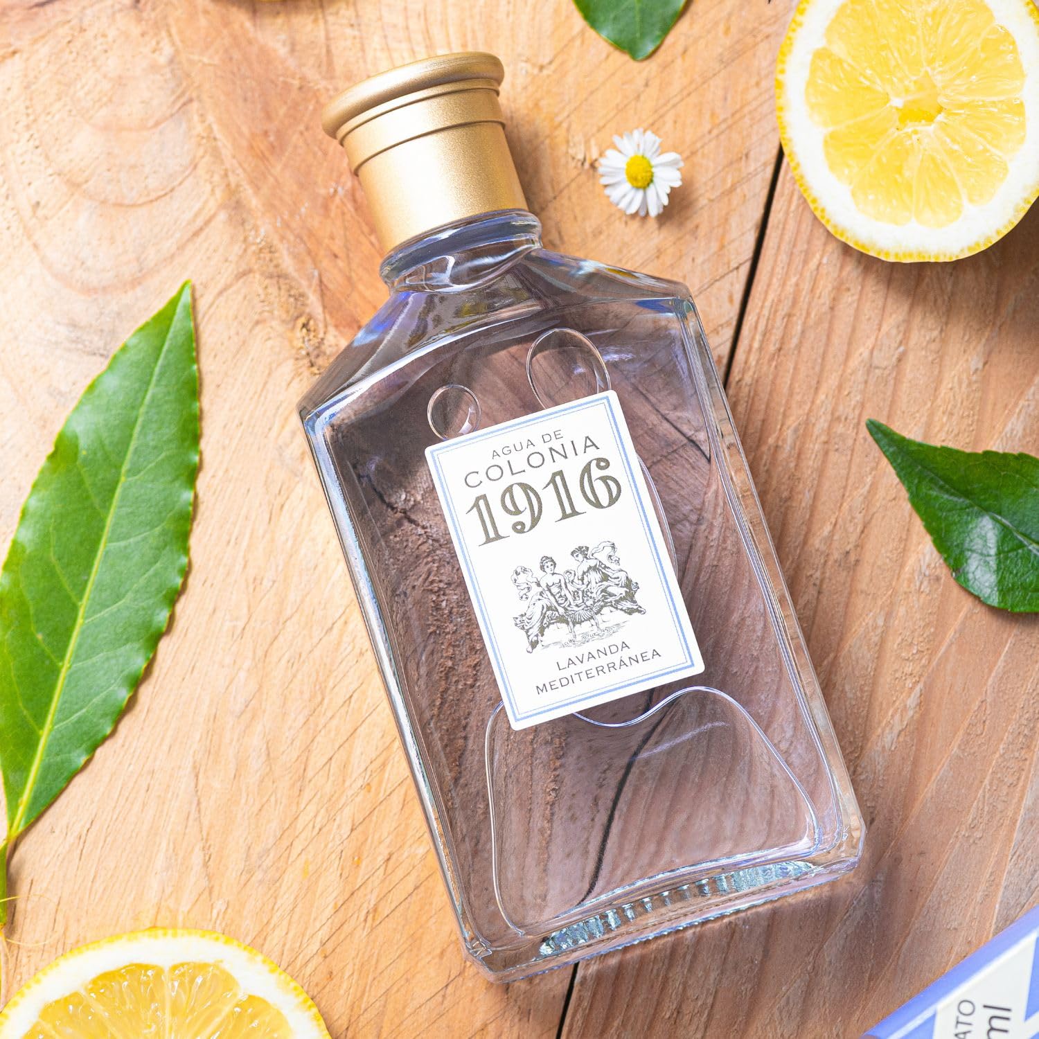 1916 - Lavanda Mediterránea Estuche de Regalo Mujer y Hombre, Agua de Colonia, Colonia 100 ml + 30 ml + Gel de Baño 100 ml, Perfume Unisex, Fragancia Fresca y Floral, Aroma de Larga Duración