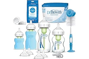 Dr. Brown's Options+ 8oz/250ml Natural Flow Wide-Neck Glass Baby Bottle Starter Set