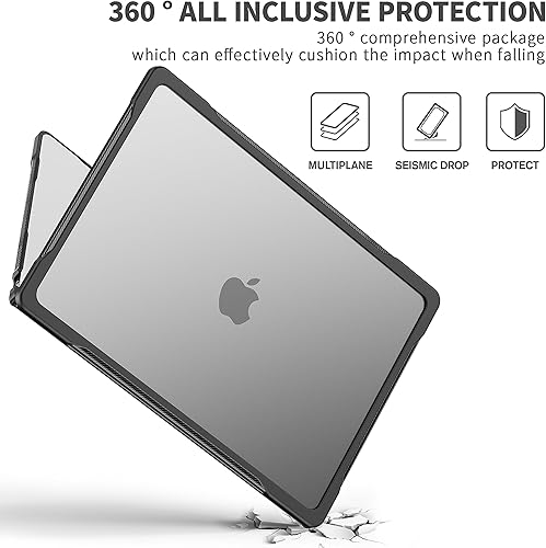 Miniatura 5 de Batianda Funda de protección definitiva para M3 MacBook Air de 15 pulgadas 2024 A3114 2023 modelo M2 A2941, bordes de fibra de carbono mate, a