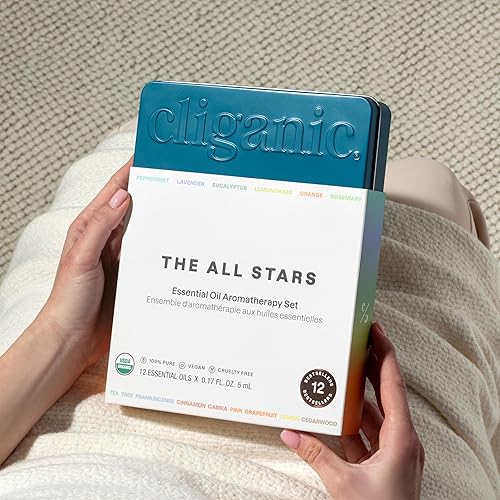 Miniatura 3 de Cliganic USDA - Juego de 12 aceites esenciales orgánicos para aromaterapia 100  puros menta lavanda eucalipto árbol de té limoncillo romero incienso
