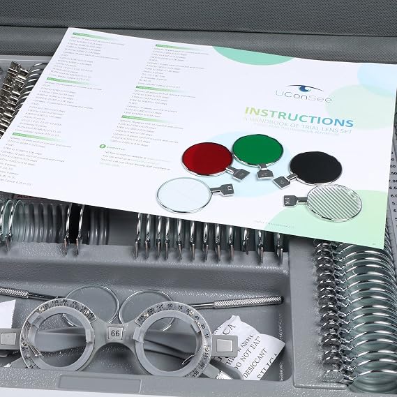 266 pcs Optical Trial Lens Set Kit Metal Rim Aluminum Case
