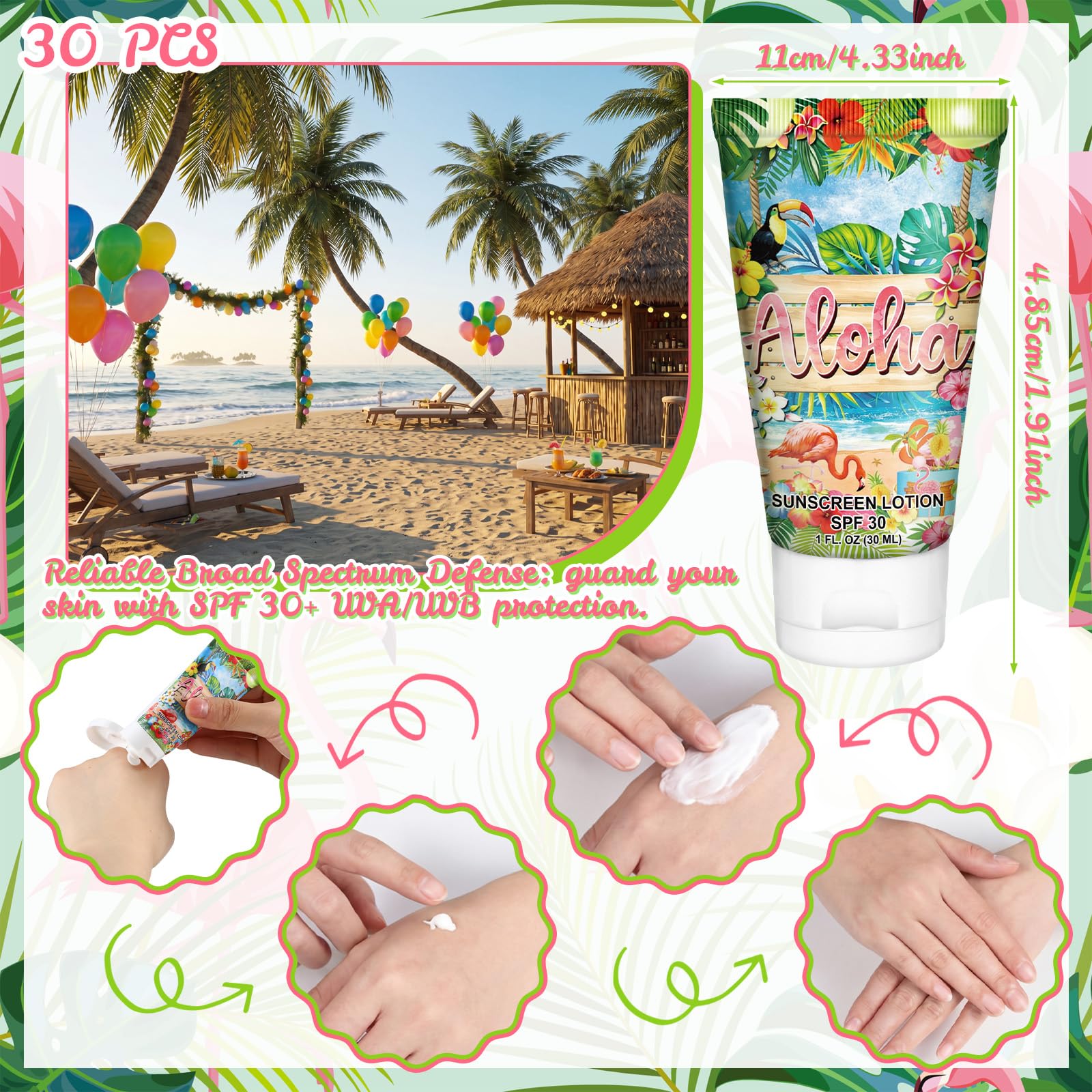 Loopeer Mini Sunscreen Lotion SPF 30 Travel Size Bulk Set