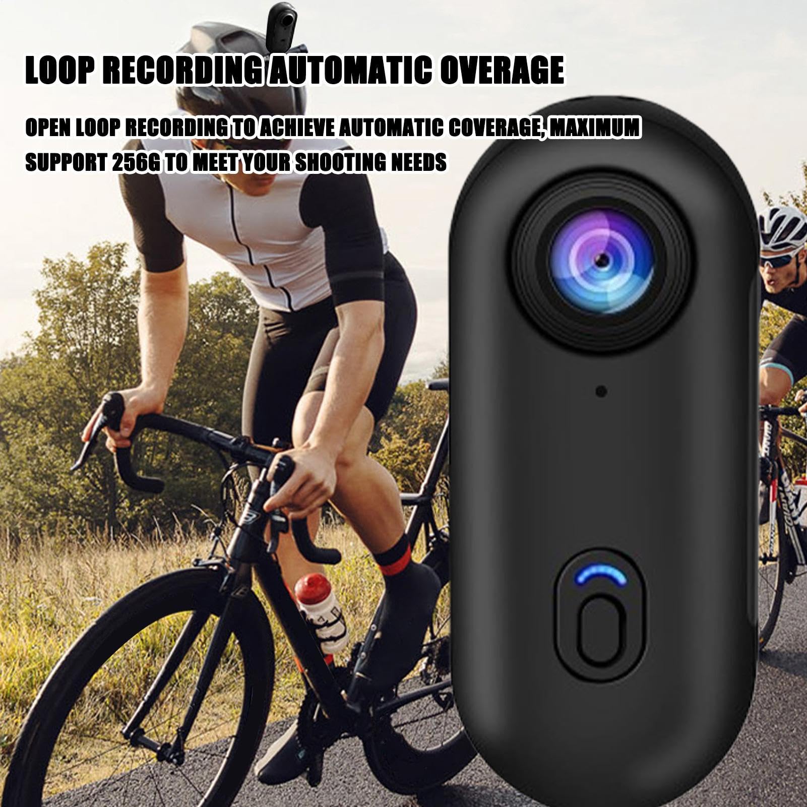 Action cam con pollice Registra audio e video in 4K| Telecamera impermeabile 360°| Clip magnetica per ciclismo, moto, palestra, escursionismo, viaggi, sport