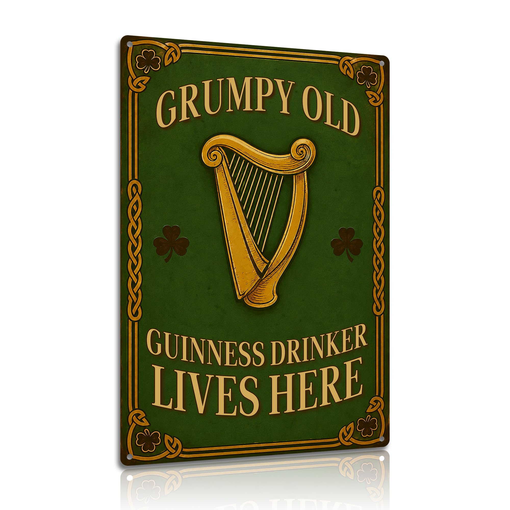 Grumpy Old Guinness Drinker Lives Here Aluminium Metal Sign 8x12 Inch Funny Irish Pub Wall Plaque Vintage Beer Bar Decor for Man Cave Kitchen Gift (25169)