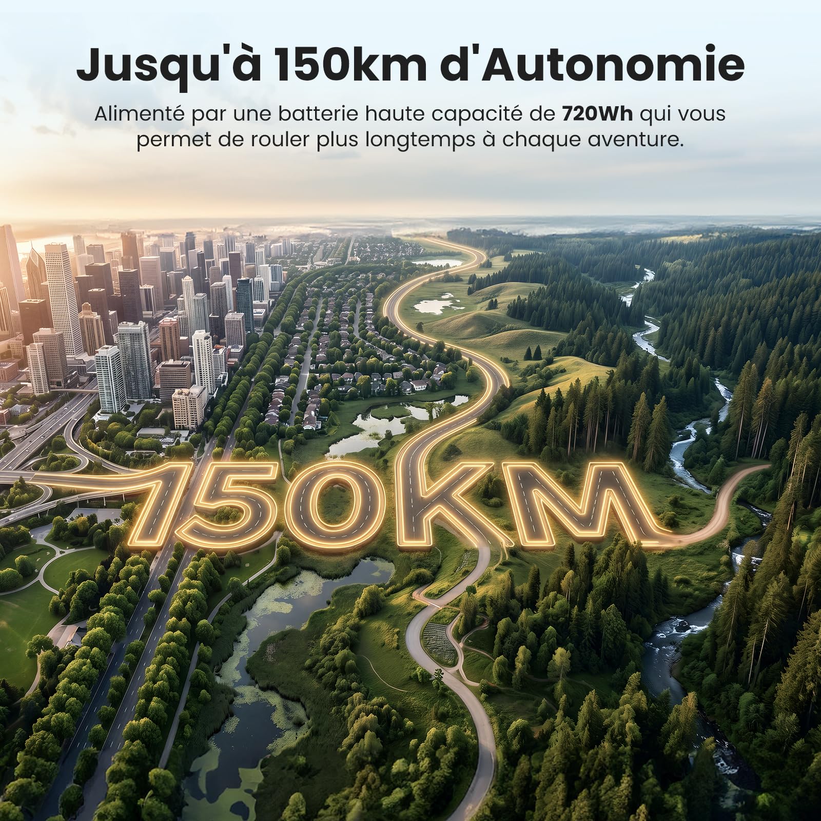 Touroll U2 Pro/U3 Pro Vélo Électrique Homme 29", VTT électrique avec Batterie Amovible 48V 15Ah, Autonomie 150KM, 70Nm, Freins à Disque Hydrauliques, Vélo électrique Tout-Terrain