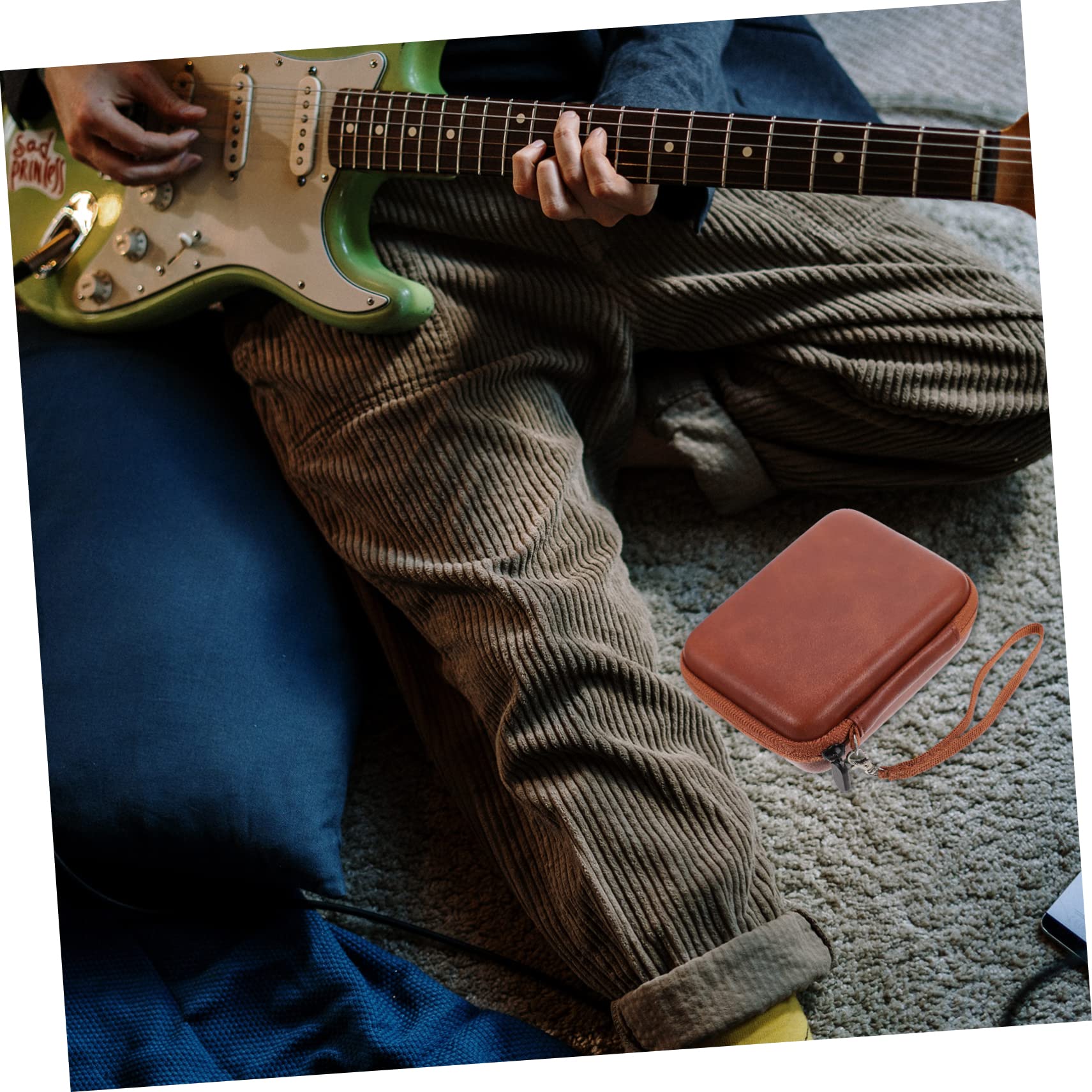 Vaguelly Portable Guitar Pick Holder Case Stylish Storage Bag for Electric and Acoustic Picks Travel Friendly Plectrum Organizer present for Guitar Lovers