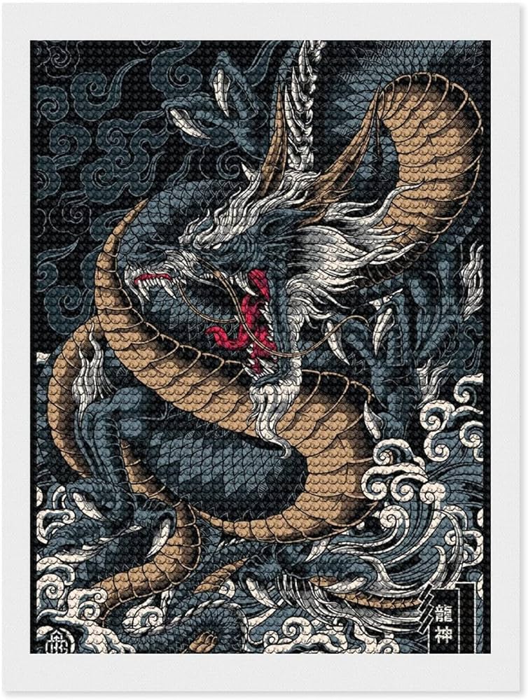 龍　虎　刺し刺繍　　アート　ハンドメイド　インテリア　絵画 龍 虎 刺し刺繍 アート ハンドメイド インテリア 絵画 Amazon