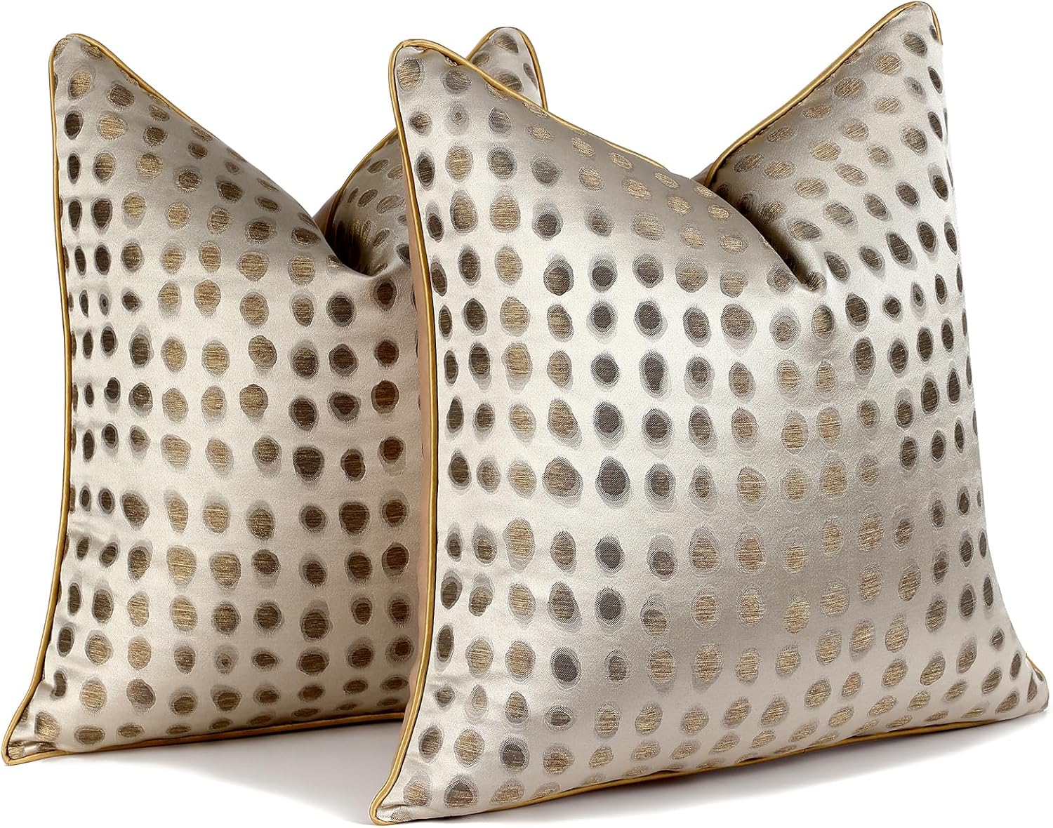 Pack of 2 Decorative Luxury Abstract Throw Pillow Covers Soft Cozy Cushion Cover Gold Accent Pillowcase for Couch Sofa Bed Living Room Home Decor(Type J,18"x18")