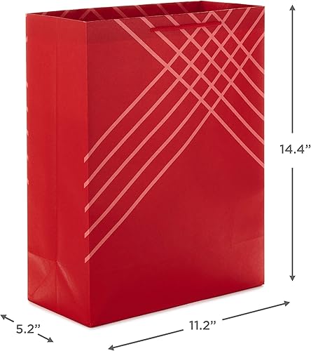 Miniatura 3 de Hallmark Bolsas de regalo rojas extra grandes de 14 pulgadas (paquete de 3) para Navidad, vacaciones, cumpleaños, graduaciones, día de la madre, día