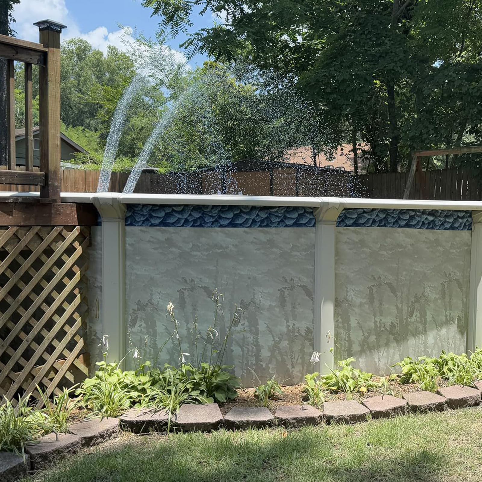 Generico Fontana Galleggiante per Piscina Telecomando Impermeabile | Fontana a Cascata con Spruzzo d'Acqua per Decorazione Giardino Esterno, Spa, Festa Estiva