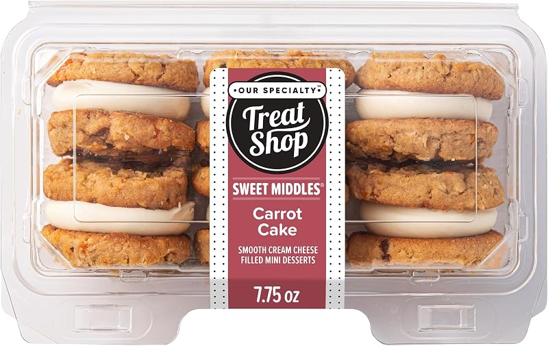 Our Specialty Carrot Cake Sweet Middles Sandwich Cookies - Made in a Peanut and Nut Free Facility, 2 Packs of 6 Cookies