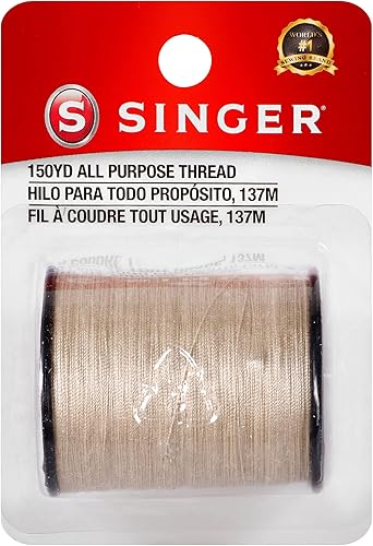 Miniatura 16 de SINGER Hilo de poliéster multiusos de 150 yardas, paquete de 1 unidad, blanco, Modelo: 60100