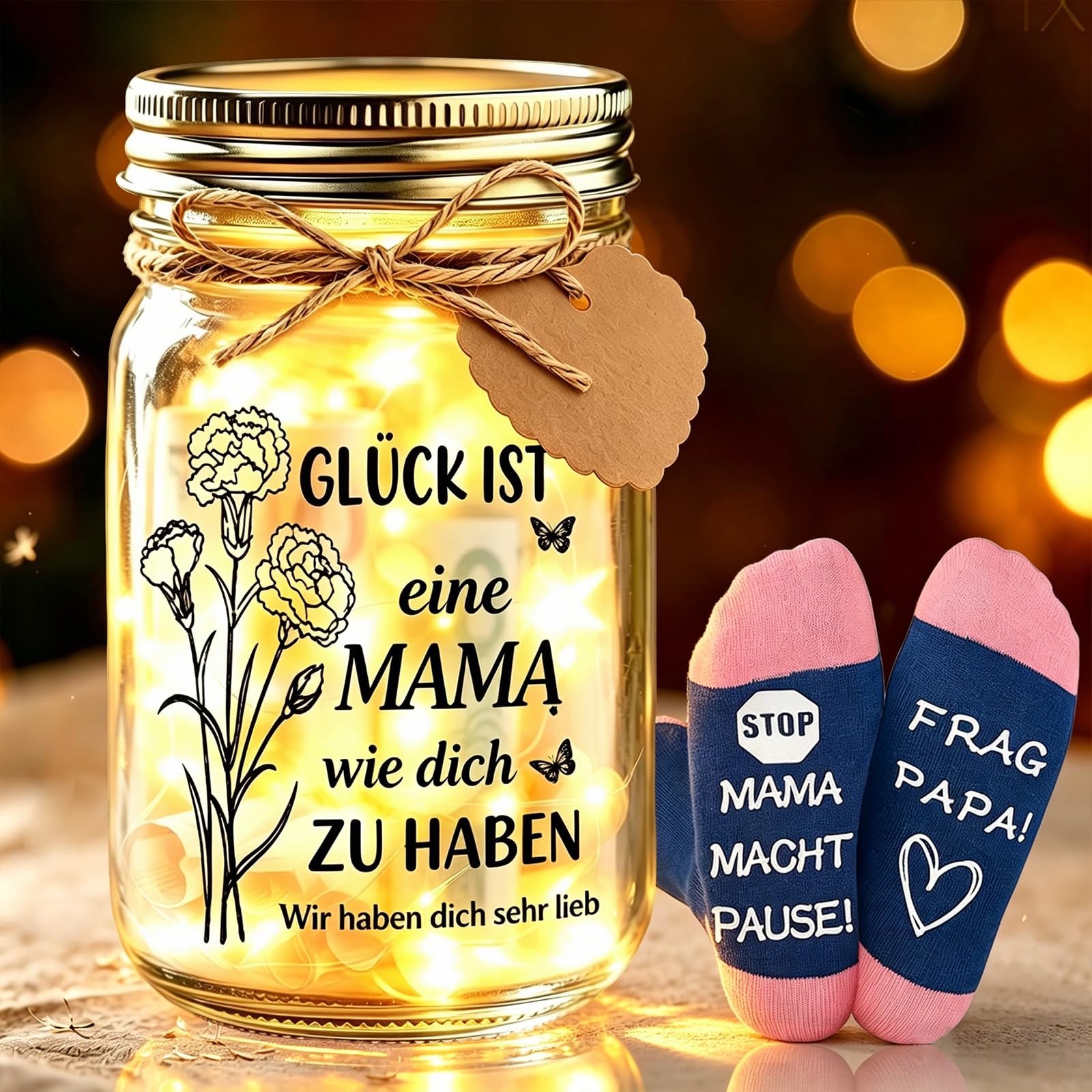 Geburtstag Frau Mann LED Flaschenlicht Geburtstag