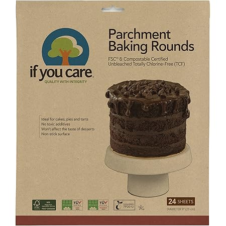 If You Care Parchment Paper Rounds for Baking Cakes, Pies, Tarts – Pack of 24 Circle Liners - Unbleached, Chlorine Free, Greaseproof, Silicone Coated – 9 Inch Diameter