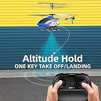Vista 4 de Cheerwing Helicóptero de control remoto U12 con retención de altitud, mini helicóptero RC para adultos y niños, una tecla de despegue/aterrizaje y 2
