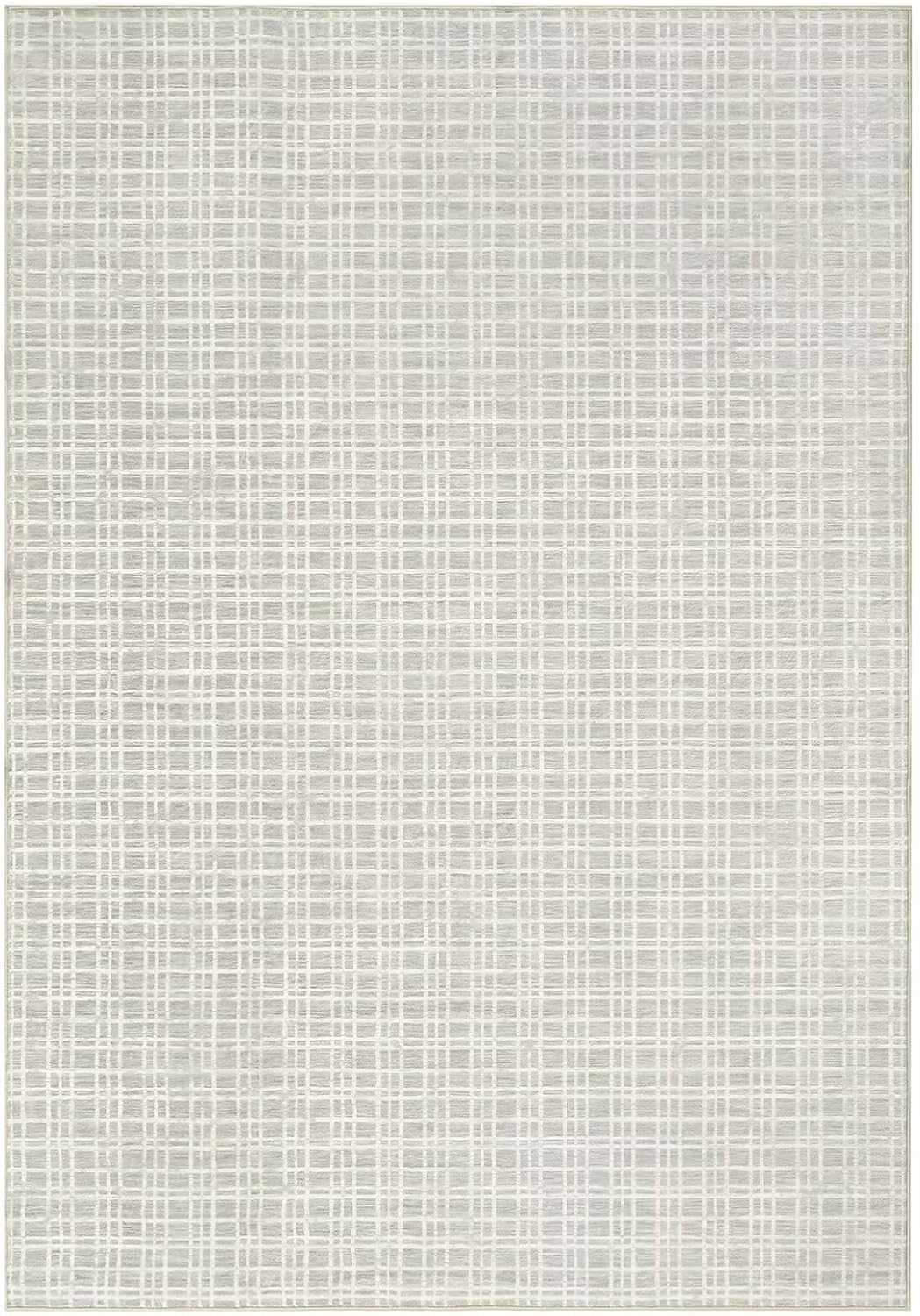 COZYLOOM Modern Abstract Area Rug 4x6, Grey, Machine Washable, Non-Slip, Fade Resistant, Low Pile, Rectangular, Indoor, All Seasons