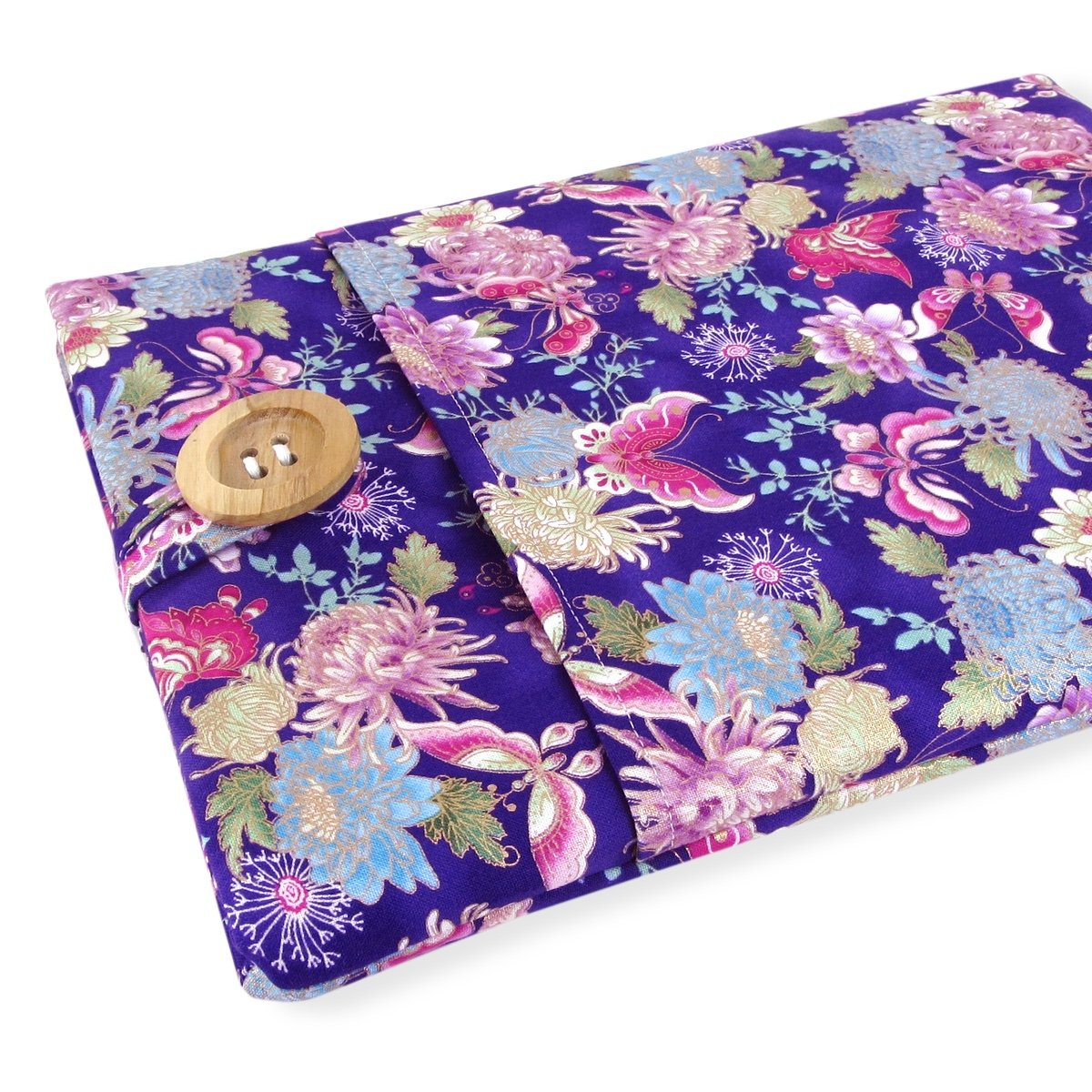 Handmade Purple Japanese Butterfly Fabric iPad Pro Sleeve