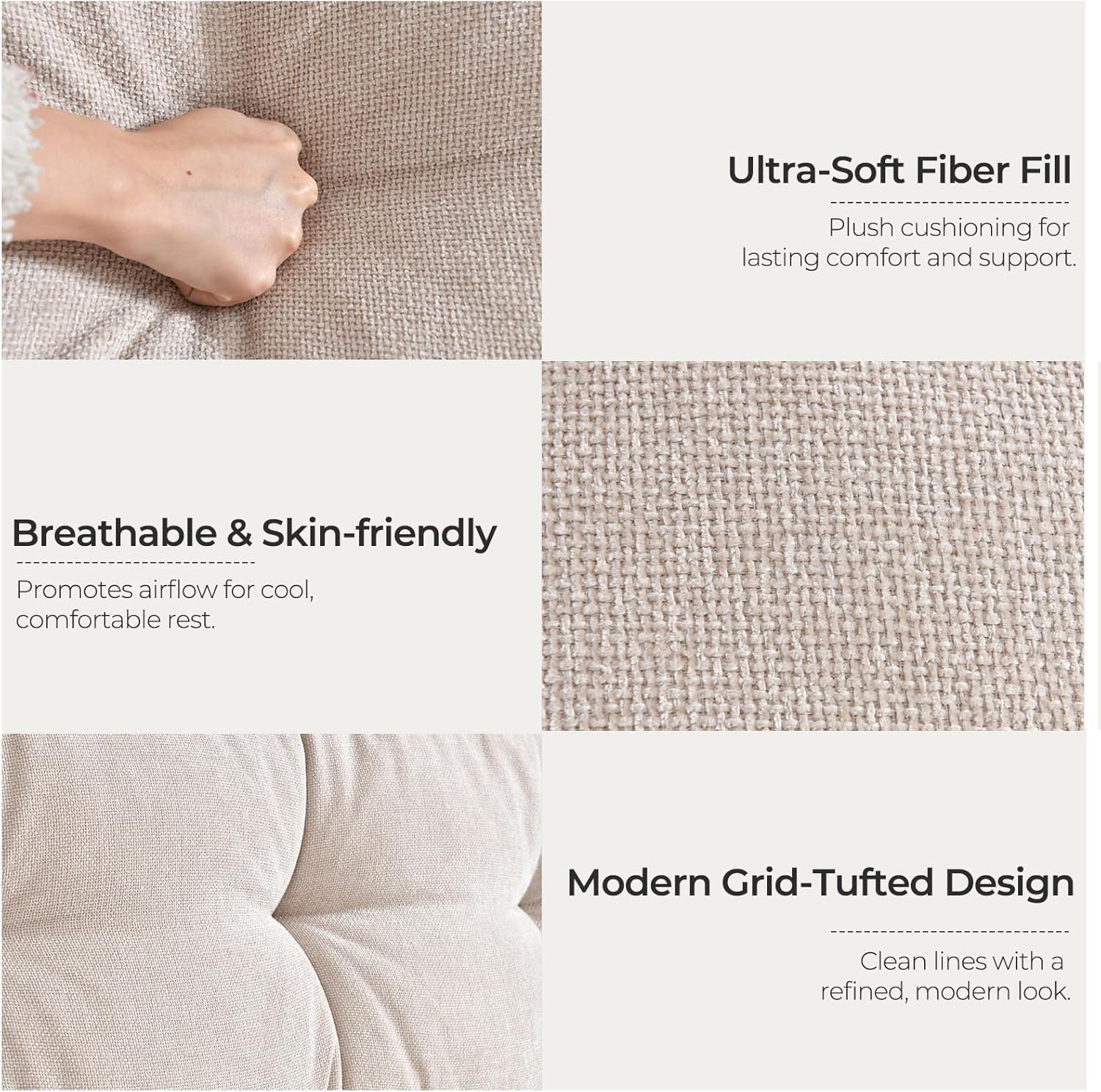 VELOCAVA Queen Size Upholstered Bed Frame with 2 Drawers Storage, Platform Bed with Soft & Cushioned Headboard, Sturdy Wood Slats, Underbed Storage, No Box Spring Needed, Beige