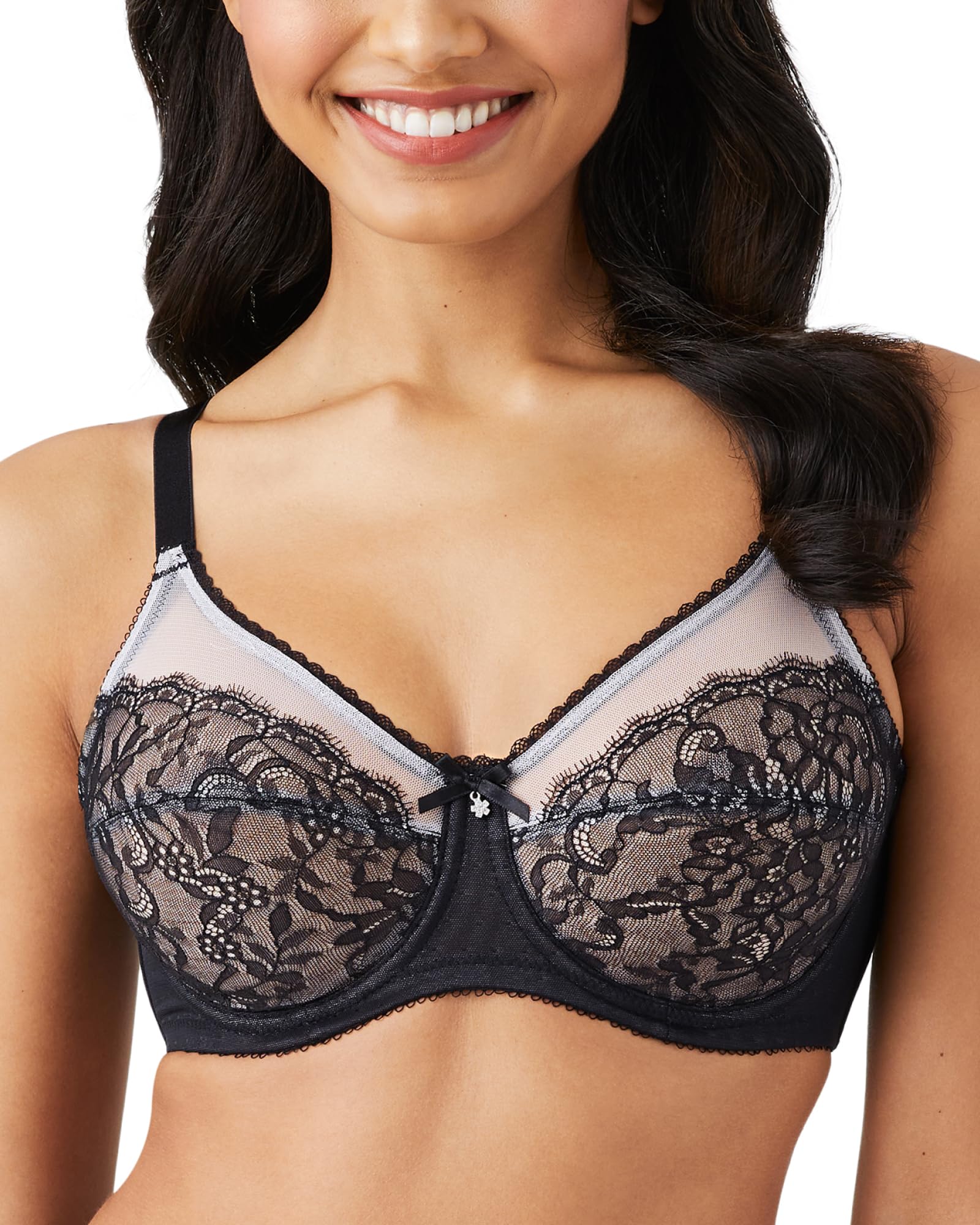 Women's Retro Chic Unlined Mesh Full Coverage Underwire Bra, 855186