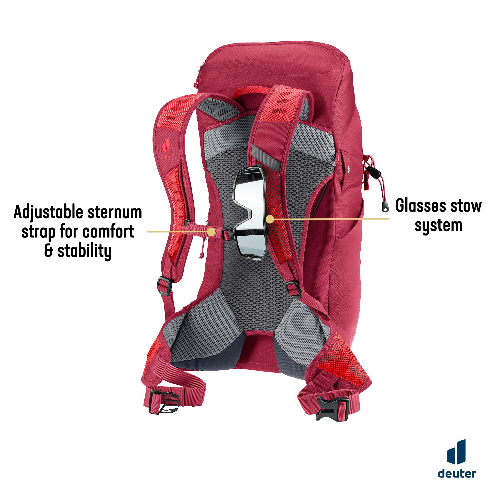deuter AC Lite 24 plecak turystyczny, Cherry-masala, 24 Largo, Minimalistyczny