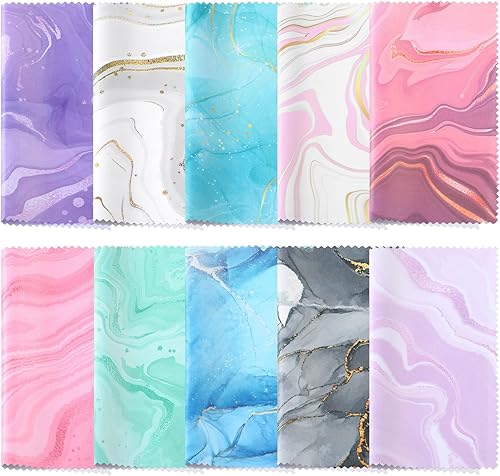 Sinmoe 20 paños de limpieza de microfibra con diseño de mármol, paño de microfibra suave, regalos multicolor, toallitas limpiadoras para lentes,