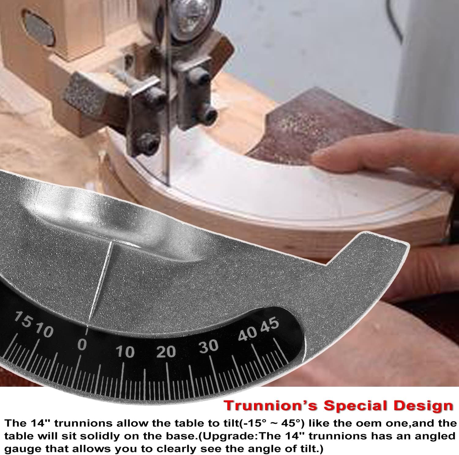 yourour 14" Bandsaw Trunnions Fit For Wood Band Saw Aluminum Alloy Made, Replacement for JWBS-14, LBS-60, 426-02-395-0005, 426-02-0-950-0002 (a pair / 2Pcs) - - 