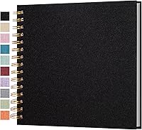 Vista 54 de Álbum de fotos autoadhesivo para scrapbook, páginas grandes, libro de recortes de lino, con capacidad para fotos de 2 x 3, 4 x 6, 5 x 7, 8 x 10