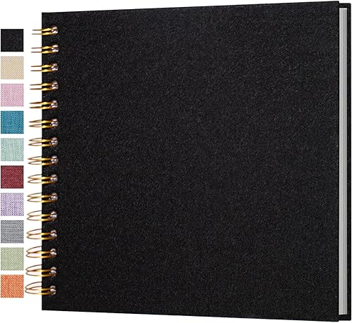 Miniatura 54 de Álbum de fotos autoadhesivo para scrapbook, páginas grandes, libro de recortes de lino, con capacidad para fotos de 2 x 3, 4 x 6, 5 x 7, 8 x 10