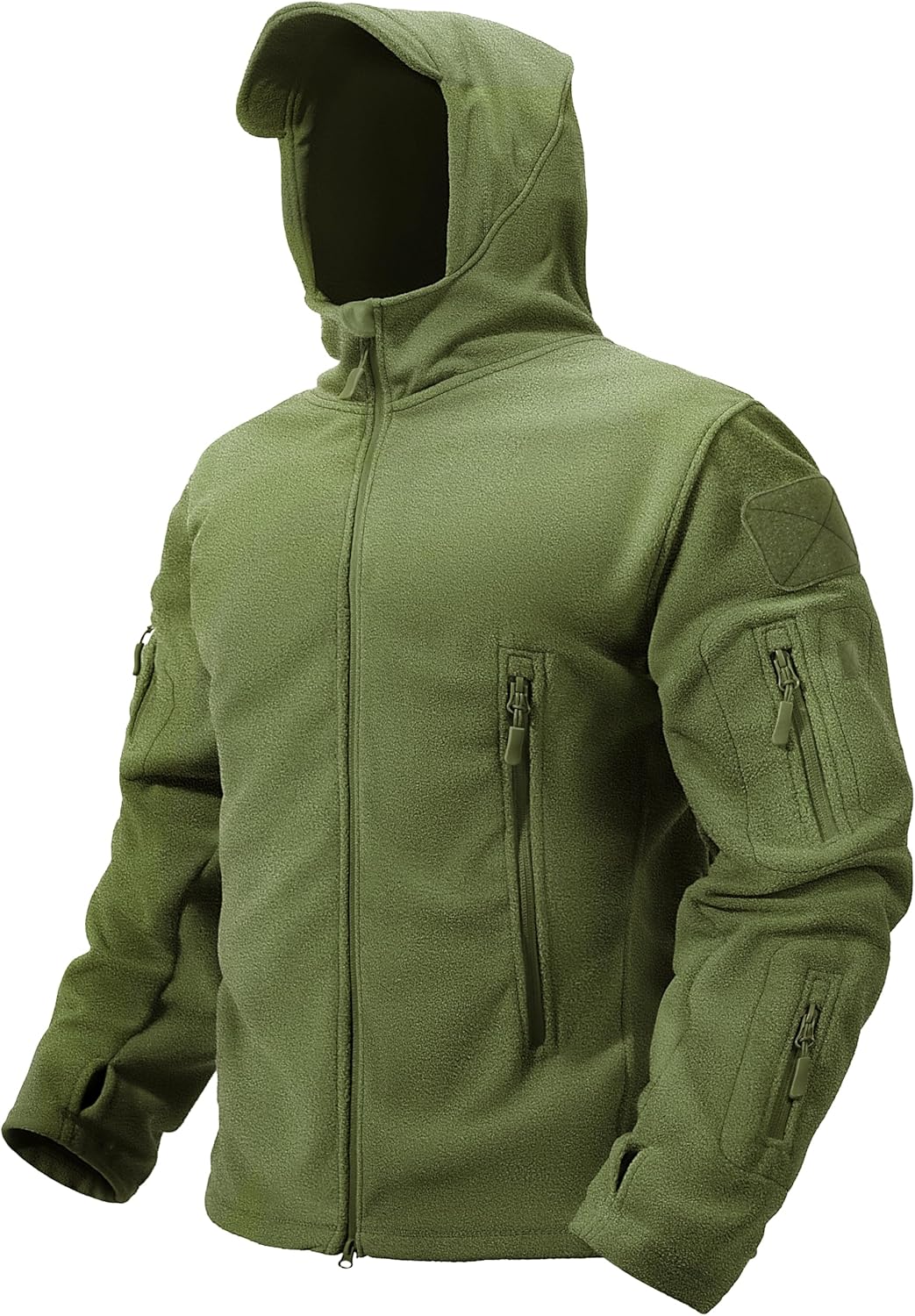 TACVASEN Mens Fleece Jacket Full Zip Tactical Hoodies Winter Coats Windproof Hoodies Warm Hunting