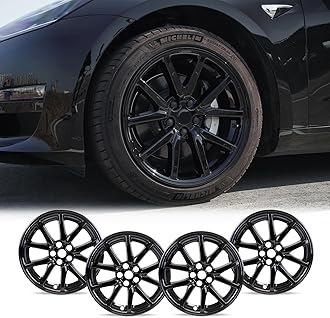 Mayde Wheel Covers - 18-in Replacement Hub Caps (Set of 4, Gloss Black)