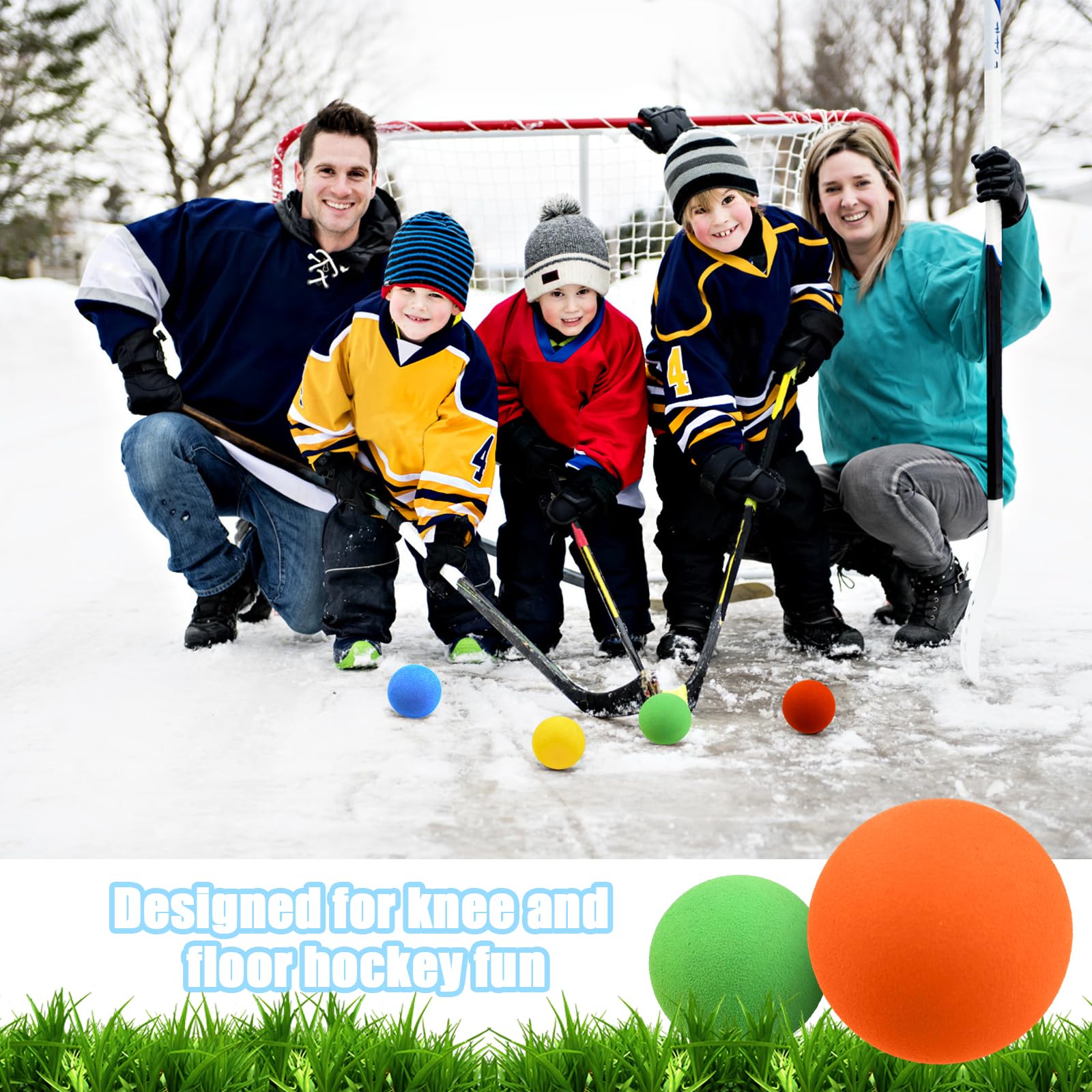 PEUTIER 10pcs Balles de Hockey en Mousse 5cm - Mini Hockey pour Enfants, Couleurs Assorties pour Mini Filets de Bâton