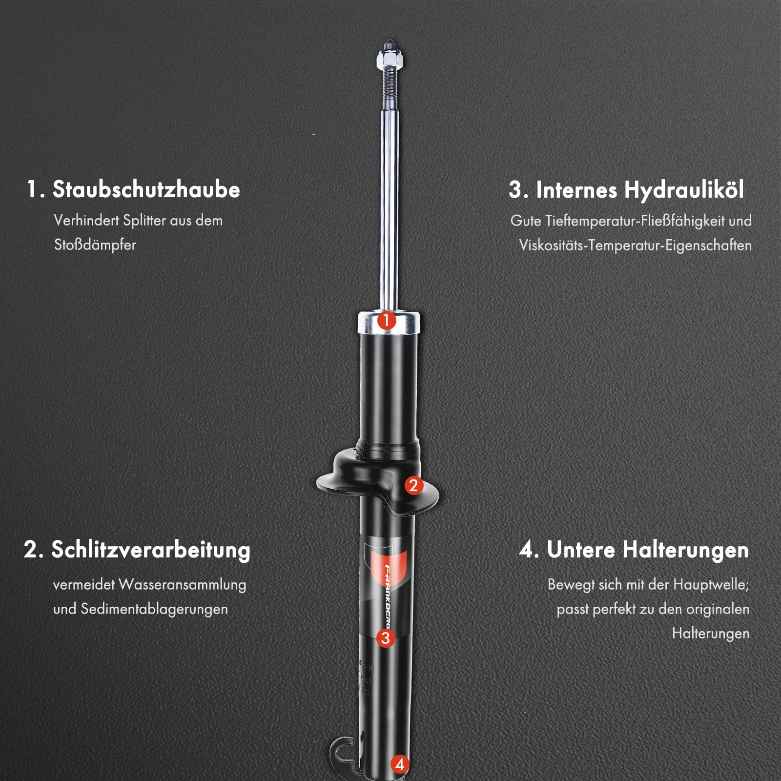 Kit 2 Amortisseurs Avant Frankberg Pour Renault Kangoo/Kubistar - Remplace 7700314022