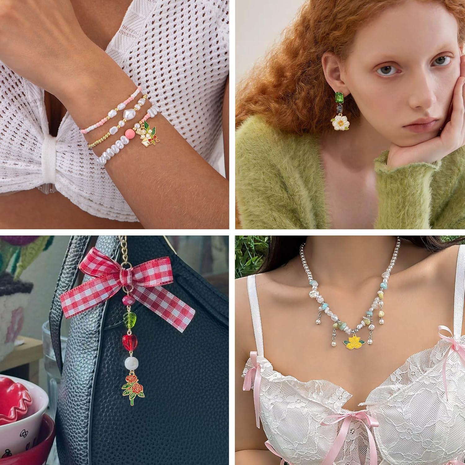 Cheriswelry 30Pcs Flower Charms for Jewelry Making Enamel Alloy Gold Plated Flower Pendants Floral Hang Ornament 19.5-34.5mm for DIY Crafts Necklace Bracelet Earring Mother’s Day Decor - Image 4