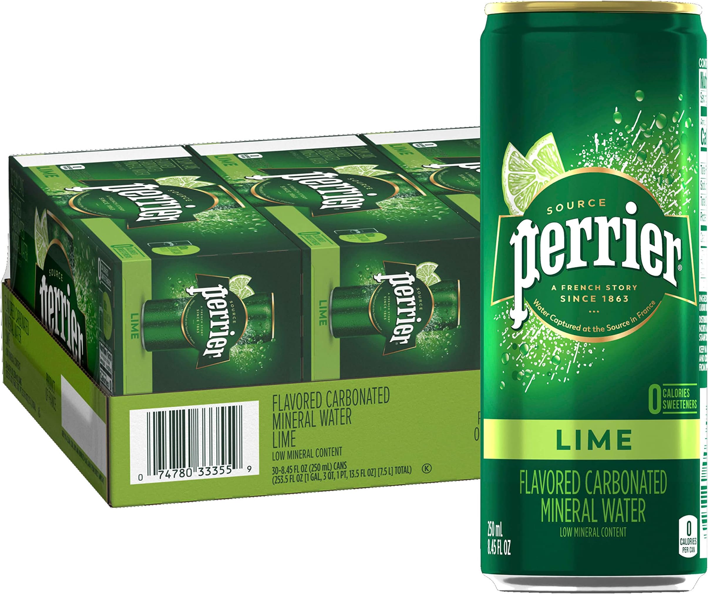 Perrier Sparkling Min Water Lime - 3 pack